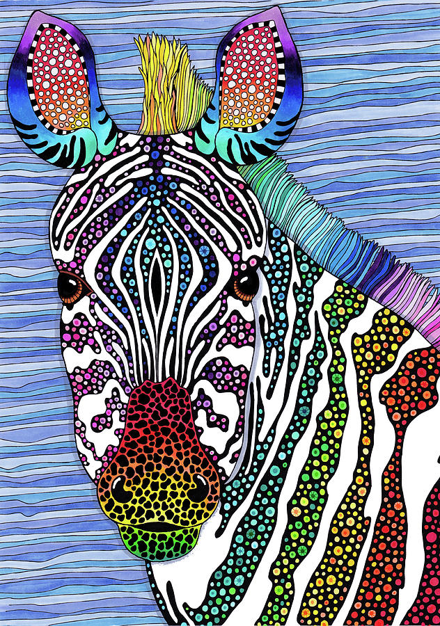 Animal Digital Art - Rainbow Zebra by Hello Angel