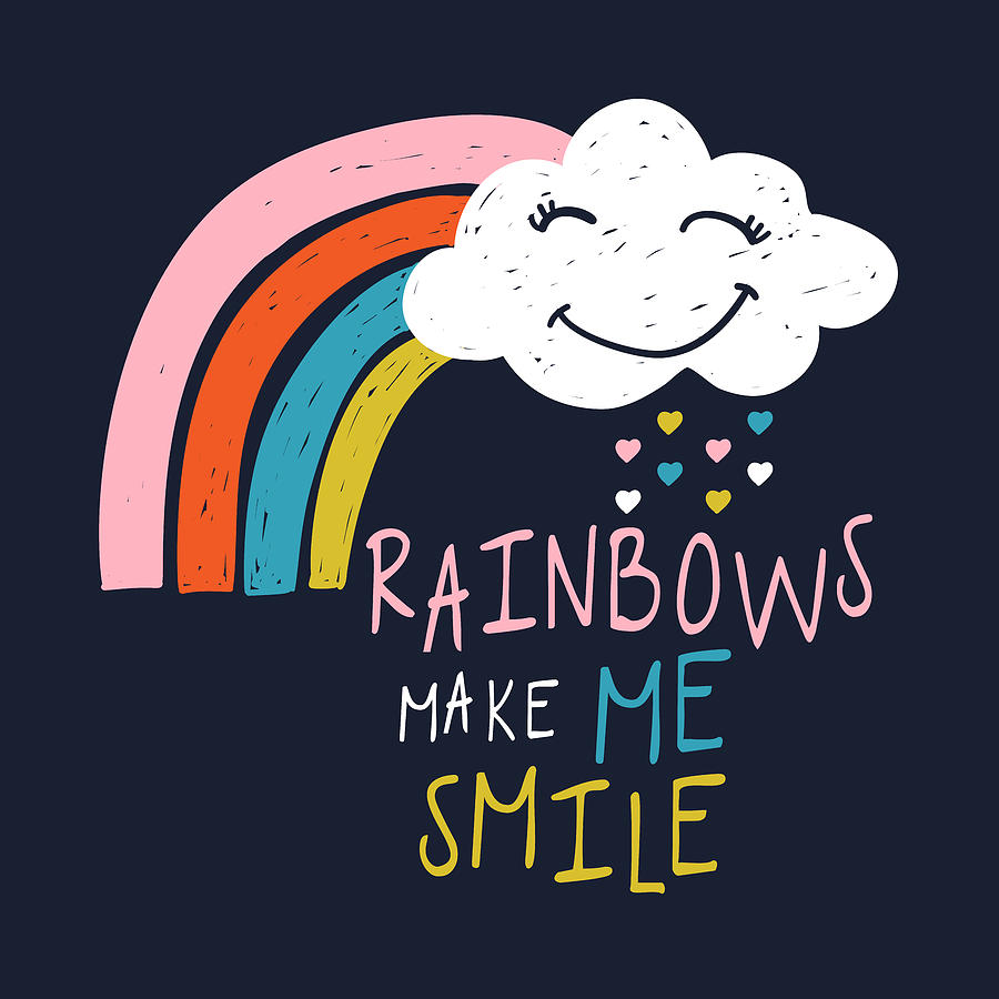 Rainbows Make Me Smile - Baby Room Nursery Art Poster Print by Dadada Shop Rainbows Make Me Smile - Baby Room Nursery Art Poster Print by Dadada Shop