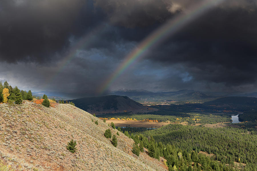 Rainbows over Jackson Hole Photograph by Kathleen Bishop