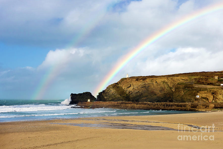 Rainbows Over Portreath Photograph by Terri Waters