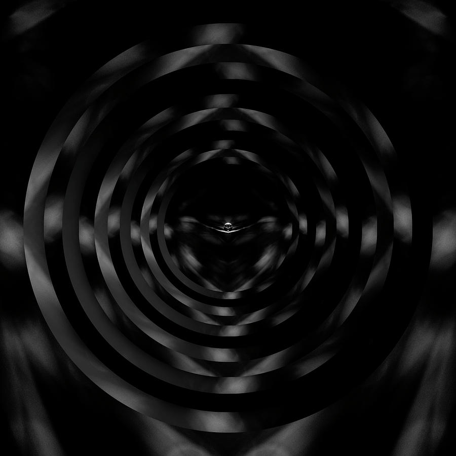 Raindrop Black and White Reflection Circles Digital Art by Pelo Blanco Photo