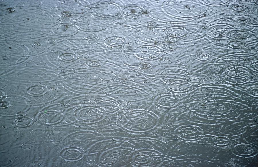 Raindrops In A Water Puddle Photograph by Paul Joynson Hicks