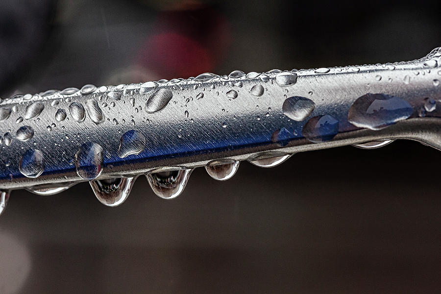 Raindrops on Metal Photograph by Robert Ullmann