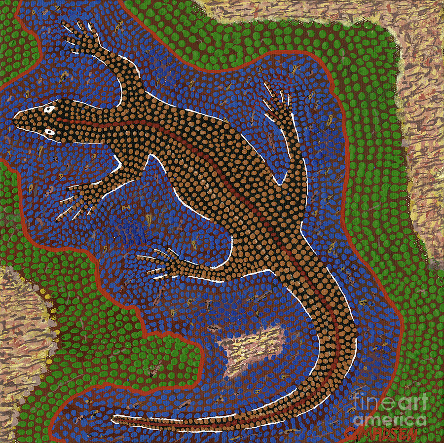 Rainforest Lizard Painting by Clifford Madsen