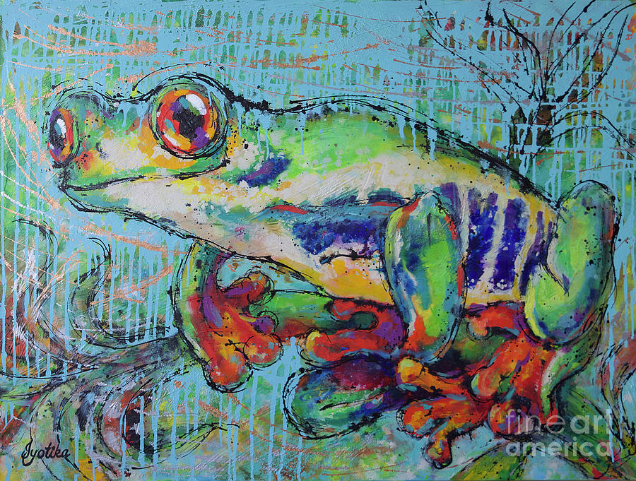 Rainforest Red-eyed Frog Painting by Jyotika Shroff