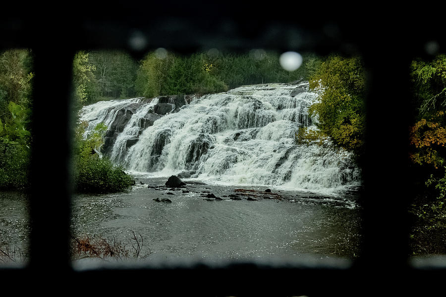 Raining at Bond Falls Photograph by Joe Kopp