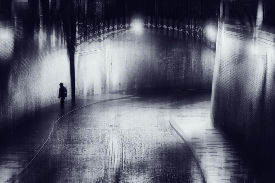 Street Photograph - Raining by Marchevca Bogdan