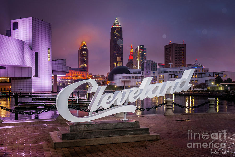 Cleveland Photograph - Rainy Cleveland Night by Frank Cramer