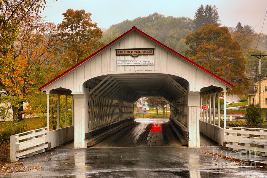 Rainy Day At The Ashuelot Covered Bridge Photograph by Adam Jewell