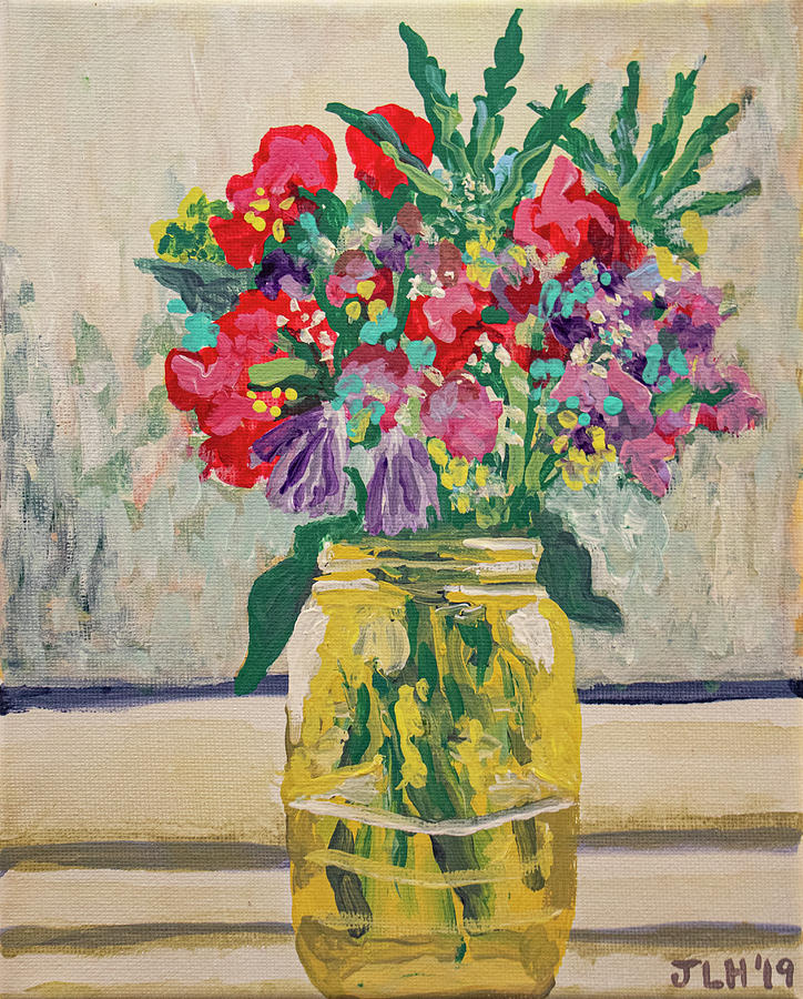Rainy Day Bouquet Painting by Jean Haynes