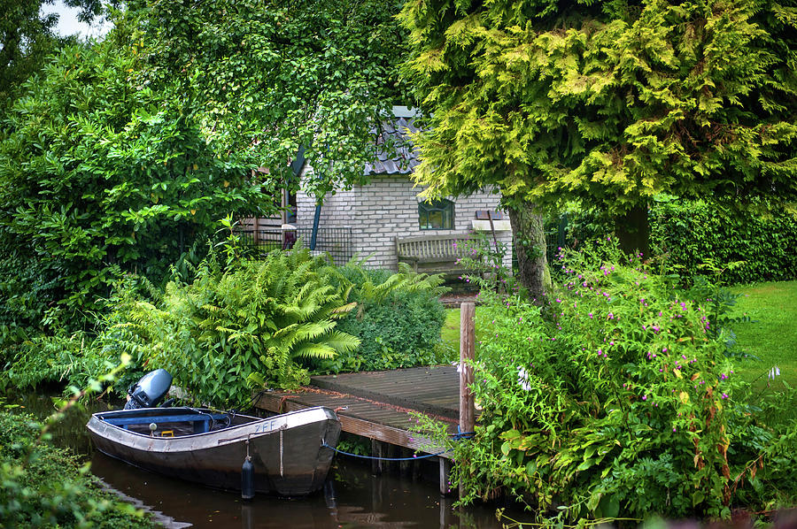 Rainy Day in Giethoorn. The Netherlands 3 Photograph by Jenny Rainbow