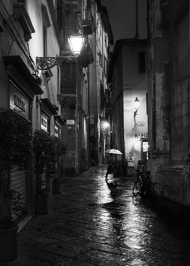 Rainy day in Lucca street photography Photograph by Frank Andree