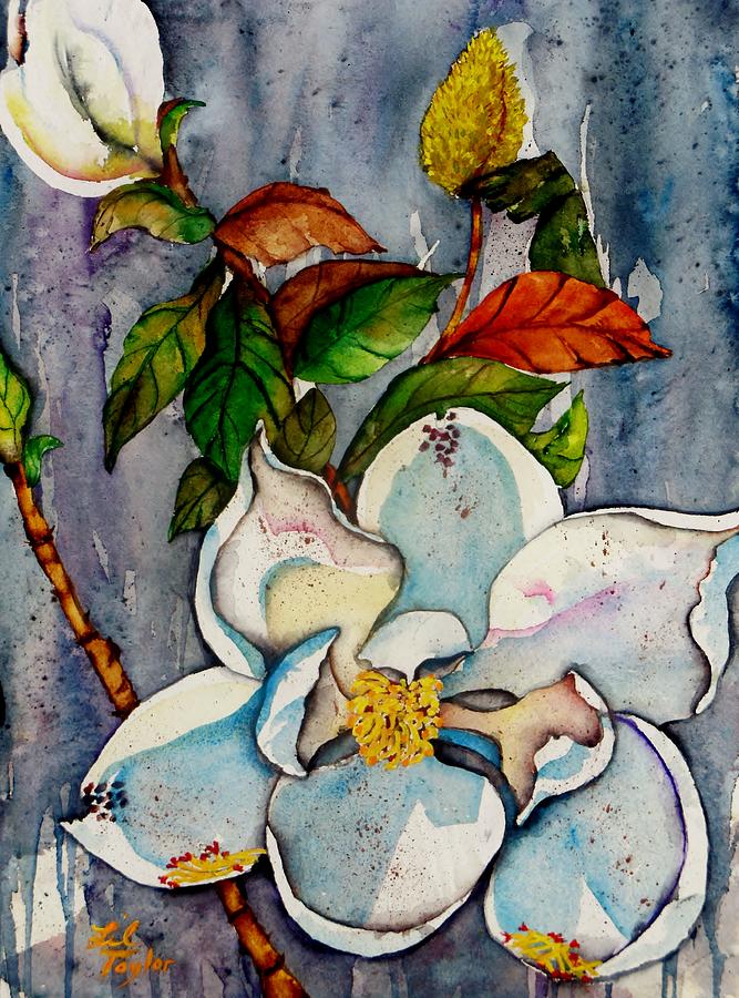 Rainy Day Magnolia SOLD Painting by Lil Taylor