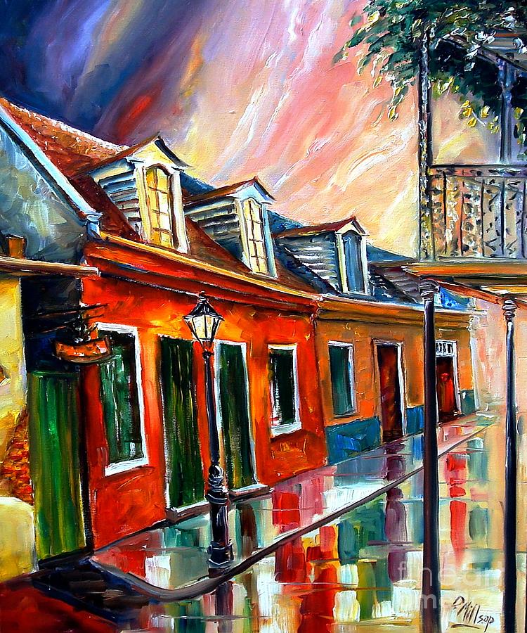 Rainy Day on Toulouse Street Painting by Diane Millsap