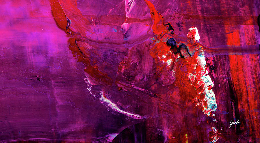 Rainy Day Woman - Purple And Red Large Abstract Art Painting Painting by Modern Abstract