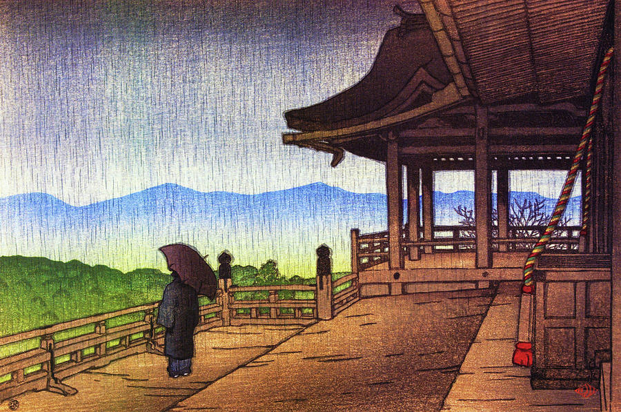 Ukiyoe Painting - Rainy Kiyomizu Temple, The Series Souvenirs Of Travel II - Digital Remastered Edition by Kawase Hasui Ukiyoe Painting - Rainy Kiyomizu Temple, The Series Souvenirs Of Travel II - Digital Remastered Edition by Kawase Hasui