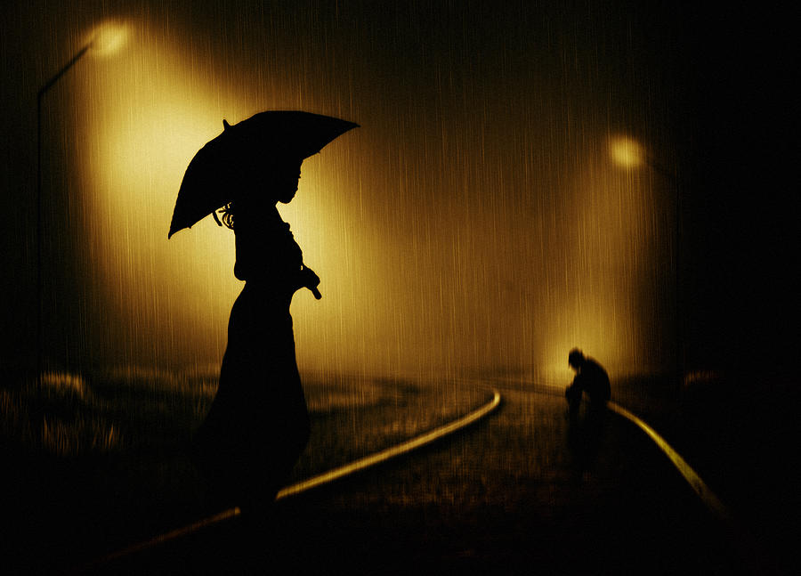 Umbrella Photograph - Rainy Memory by Djeff Act