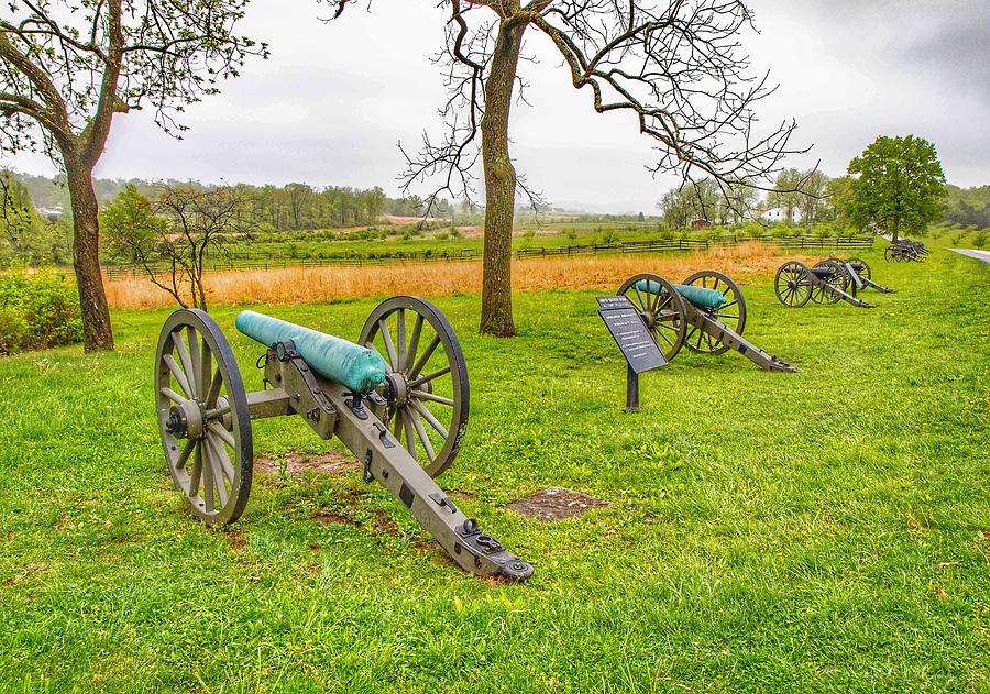 Rainy Morning at Gettysburg Battlefield Photograph by William E Rogers ...