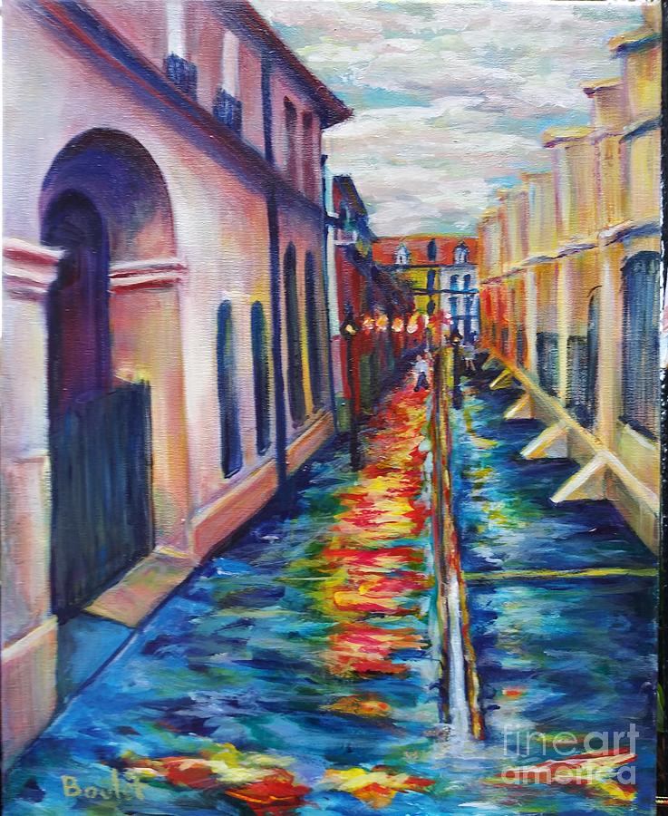 Rainy Pirate Alley Painting by Beverly Boulet