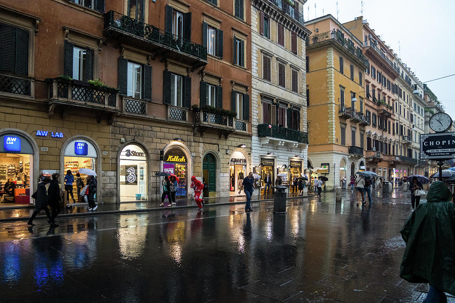 Rainy Rome - Via del Corso Take Four Photograph by Georgia Mizuleva