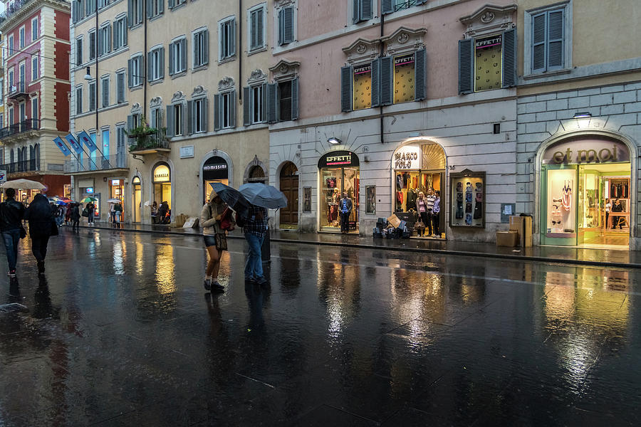 Rainy Rome - Via del Corso Take One Photograph by Georgia Mizuleva