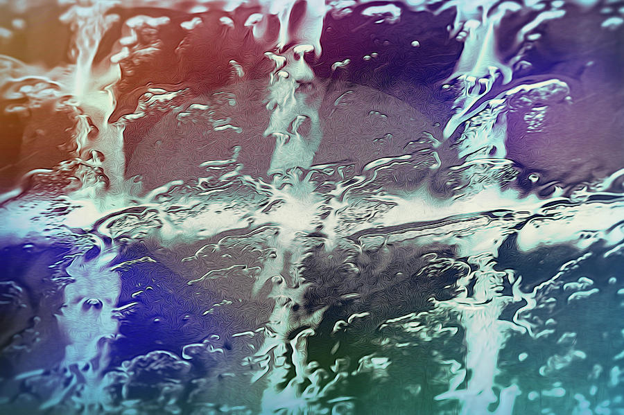 Rainy Window Abstract Photograph by Cathy Kovarik