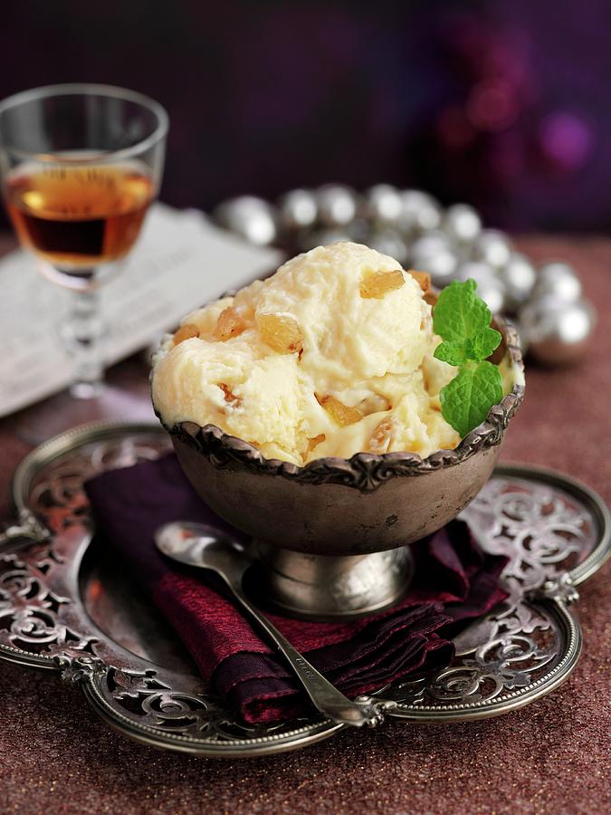 Raisin And Armagnac Ice Cream Photograph by Gareth Morgans