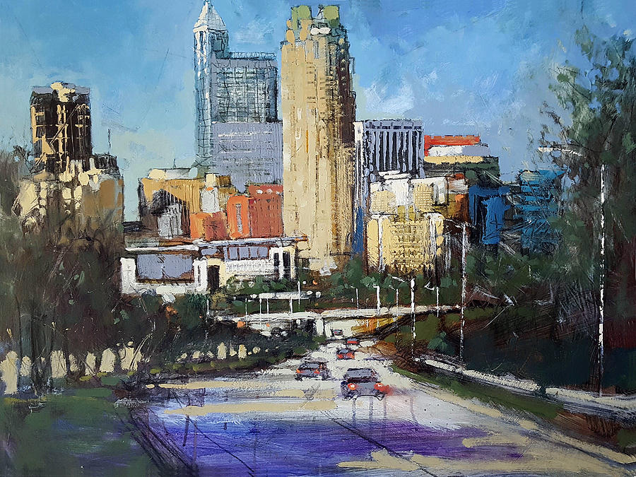 Raleigh Classic Skyline Painting by Dan Nelson