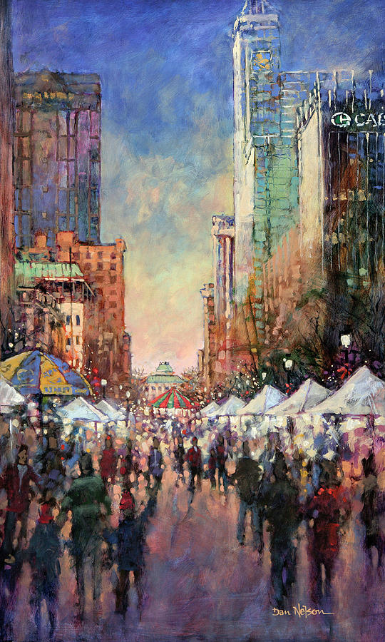 Raleigh New Years Eve Painting by Dan Nelson