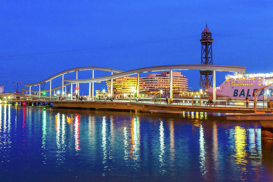 Architecture Digital Art - Rambla & Port, Barcelona, Spain by Marco Arduino
