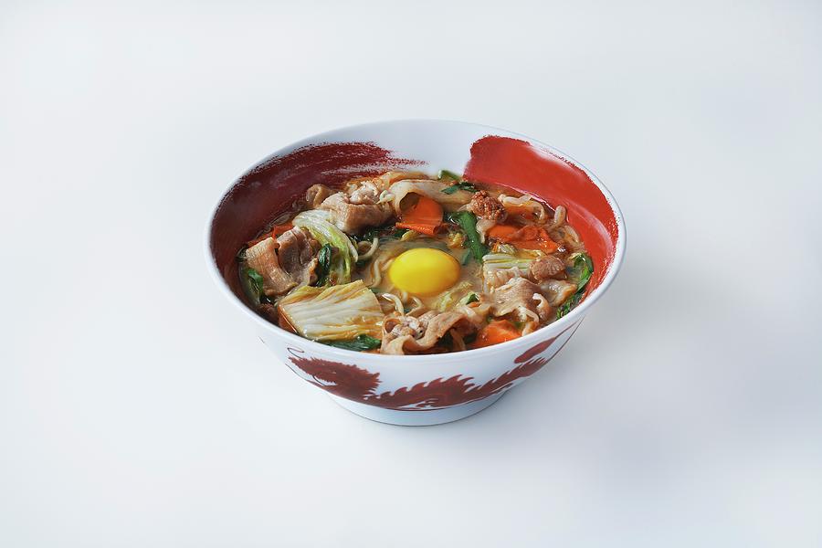 Ramen Noodle Soup With Egg And Pork japan Photograph by Rose Hodges
