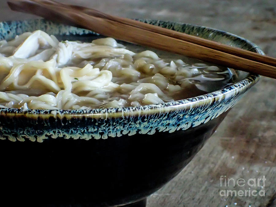 Ramen Noodles Blue Bowl Photograph by Shawn Jeffries