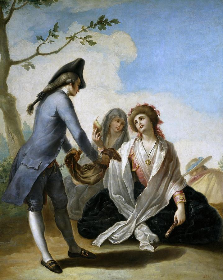 Ramon Bayeu y Subias / A Rural Gift, ca. 1778, Spanish School. Painting by Francisco Bayeu y Subias -1734-1795-