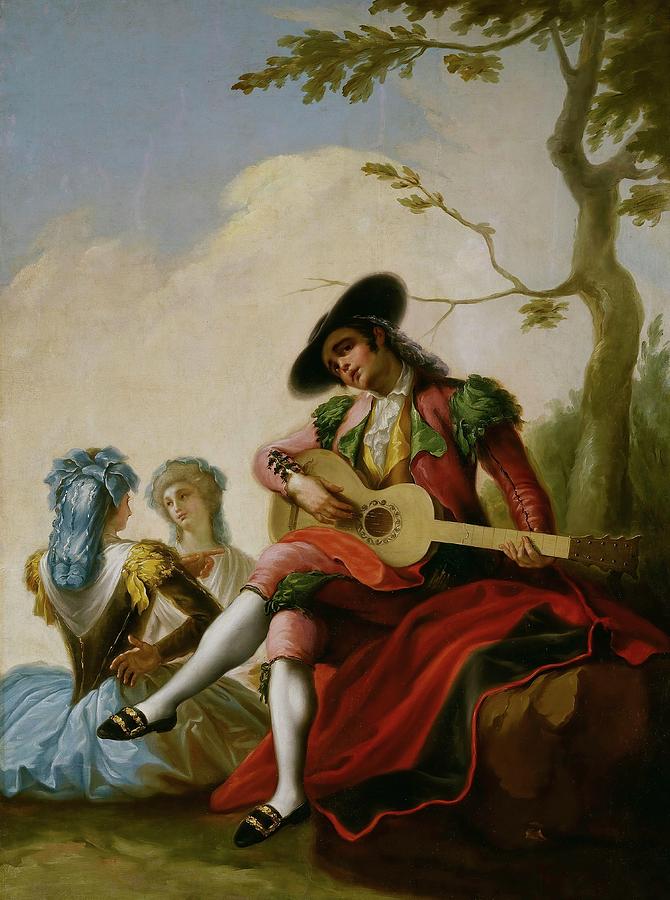 Ramon Bayeu y Subias / Boy with Guitar, ca. 1778, Spanish School. Painting by Francisco Bayeu y Subias -1734-1795-