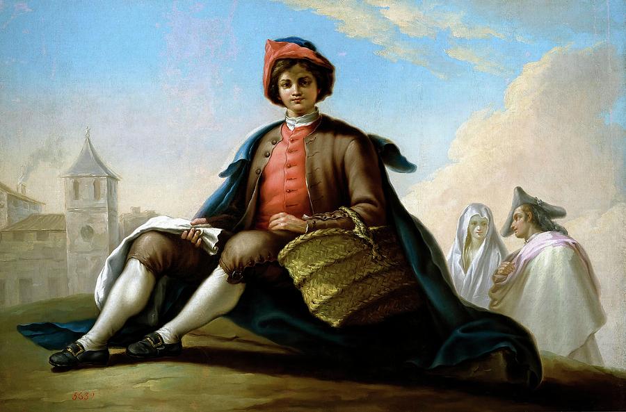 Ramon Bayeu y Subias / El muchacho de la esportilla, ca. 1786, Spanish School. Painting by Francisco Bayeu y Subias -1734-1795-