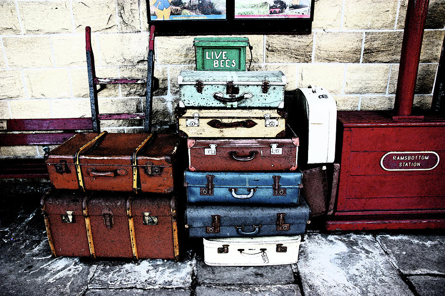  RAMSBOTTOM.  ELR Railway suitcases on the platform. Photograph by Lachlan Main