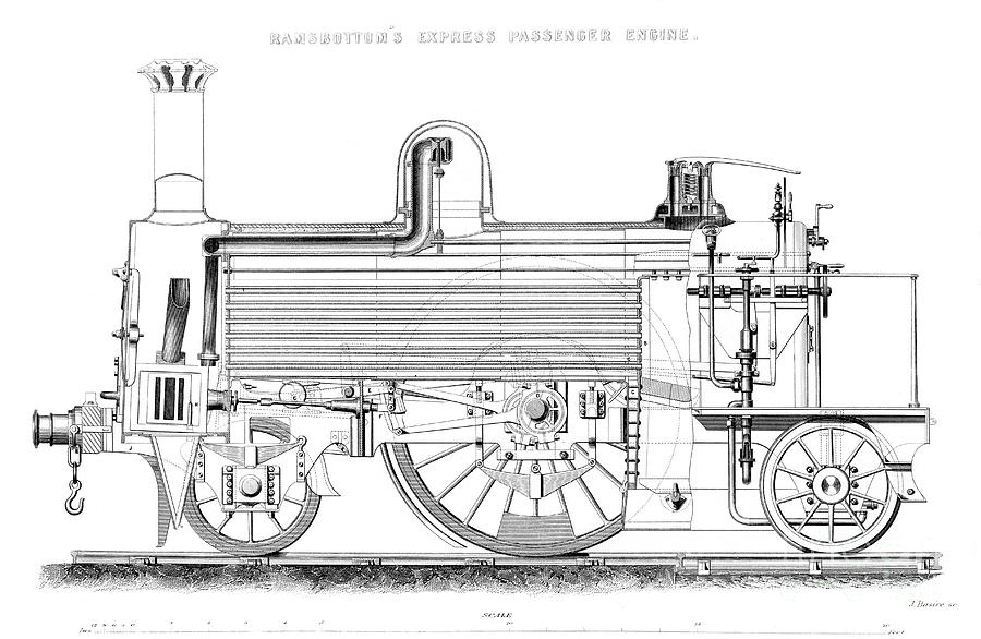 Ramsbottoms Express Passenger Engine Drawing by Print Collector