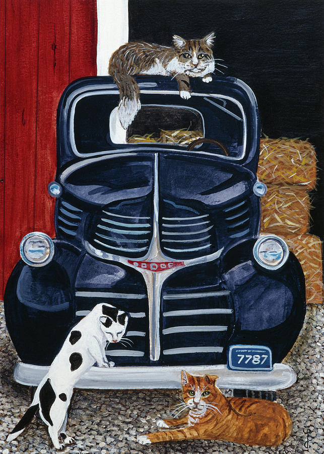 Animal Painting - Ranch Cats by Jan Panico