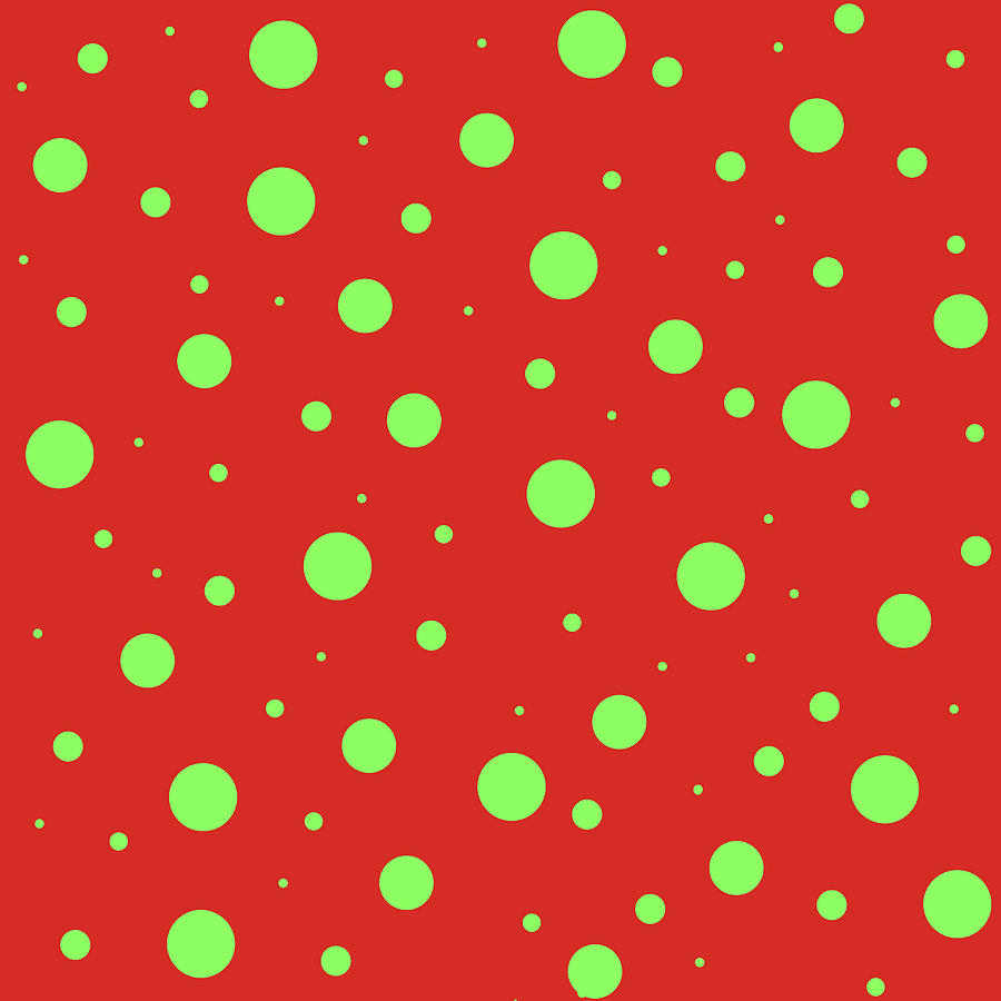 Pattern Digital Art - Randots 7 Lime On Red by Ali Lynne