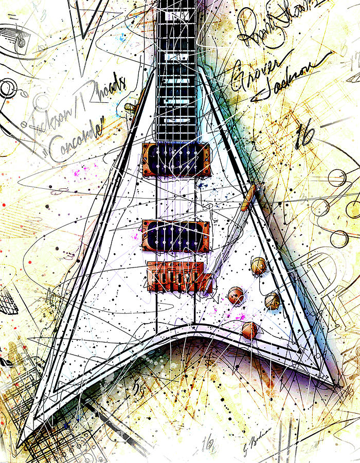 Randy Rhoads Digital Art - Randys Axe by Gary Bodnar Randy Rhoads Digital Art - Randys Axe by Gary Bodnar