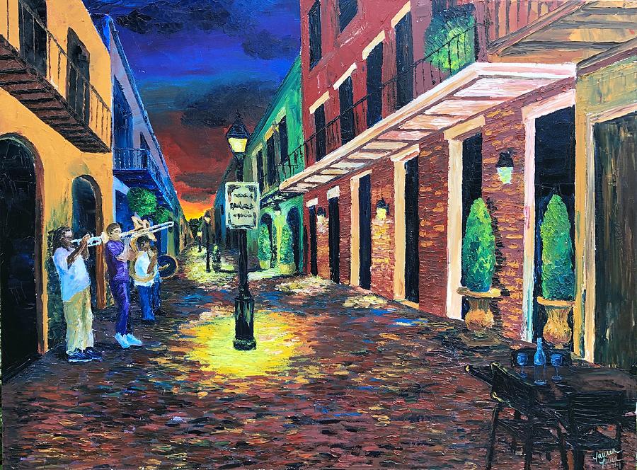 New Orleans Painting - Rangee de Musiciens  Musicians Row by Lauren Luna
