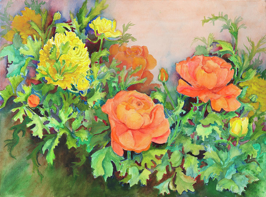 Flower Painting - Ranunculus Mix by Joanne Porter