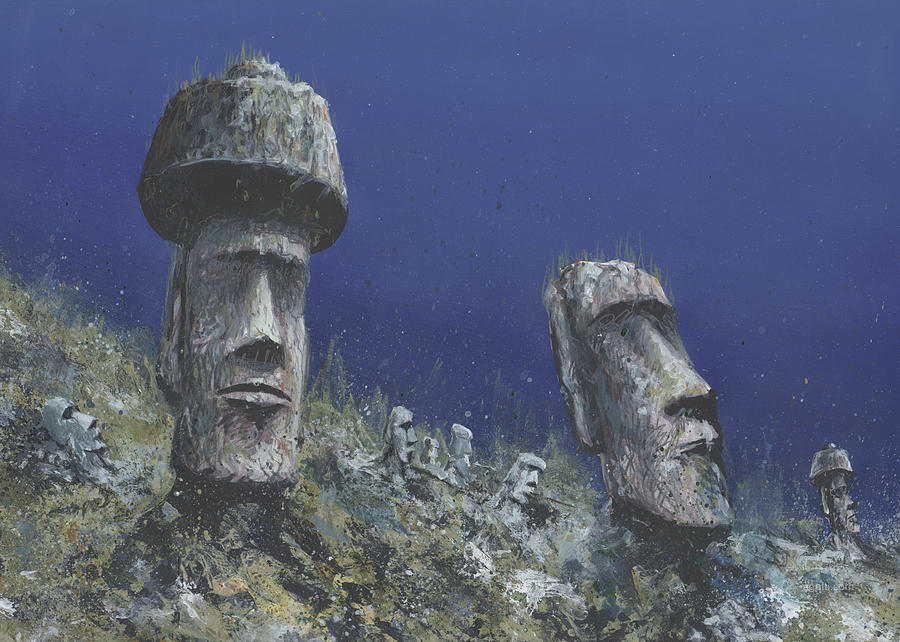 Rapa Nui mixed media Digital Art by Andrea Gatti