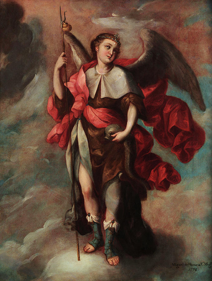 Raphael Archangel Painting by Fray Miguel de Herrera
