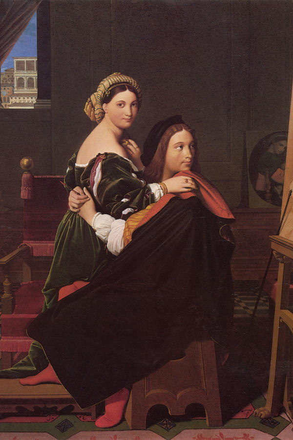 Raphael & Fornarina Painting by Jean-Auguste-Dominique Ingres