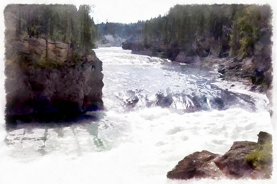 Rapid on bend in Yellowstone River Photograph by Ashish Agarwal