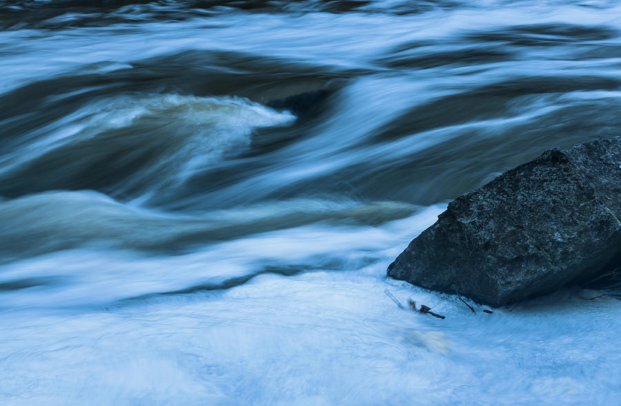 Abstract Photograph - Rapids With Boulder by Anthony Paladino