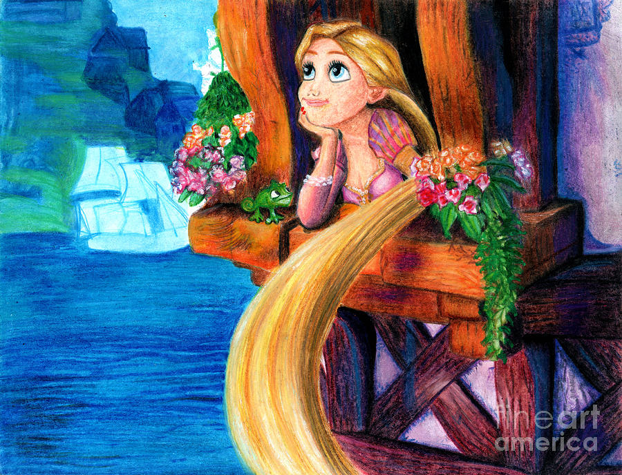 Rapunzel Drawing by Andrea Urbina.