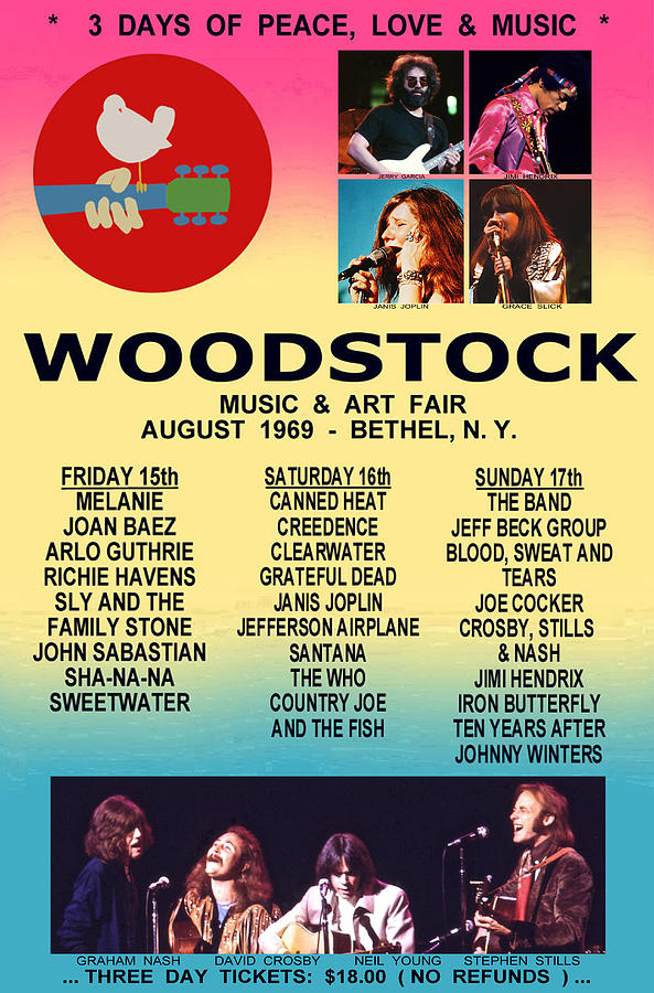 Music Mixed Media - Rare Woodstock 1969  by Jas Stem