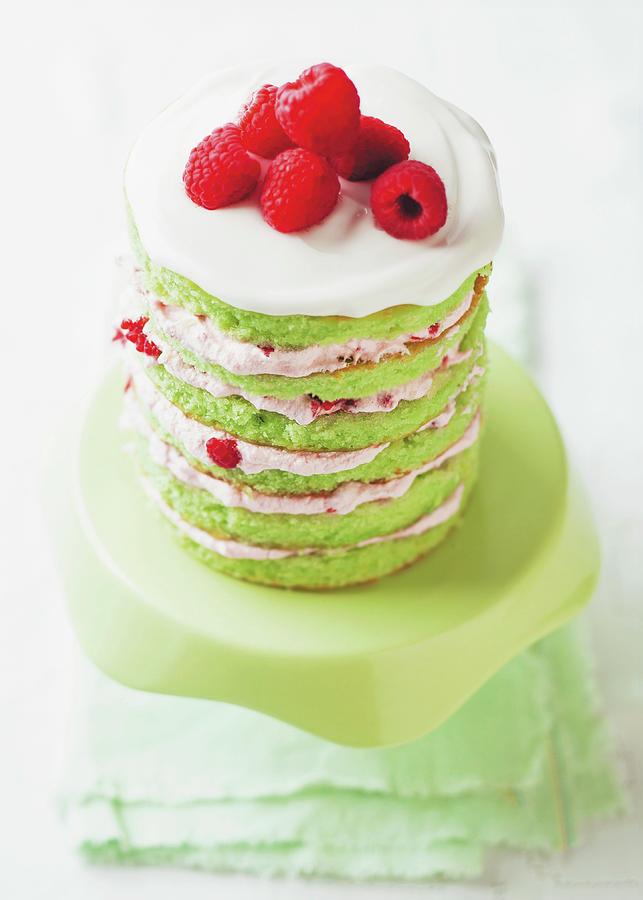 Raspberry And Lime Cake Photograph by Great Stock!